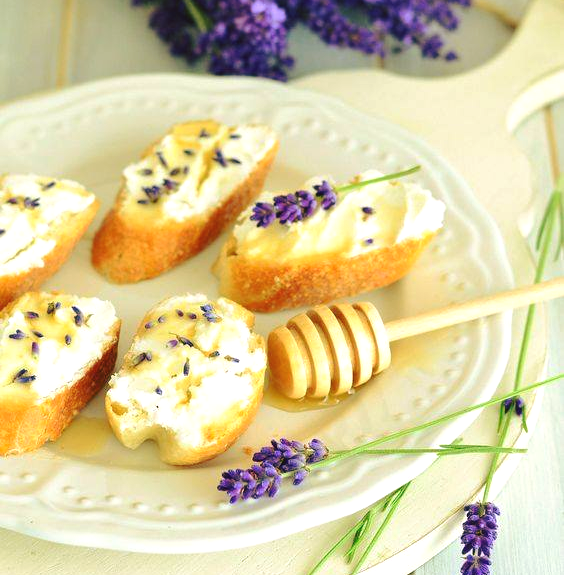 Baguette with Goat Cheese and Lavender Honey