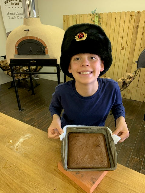 Brownies in the wood fired oven