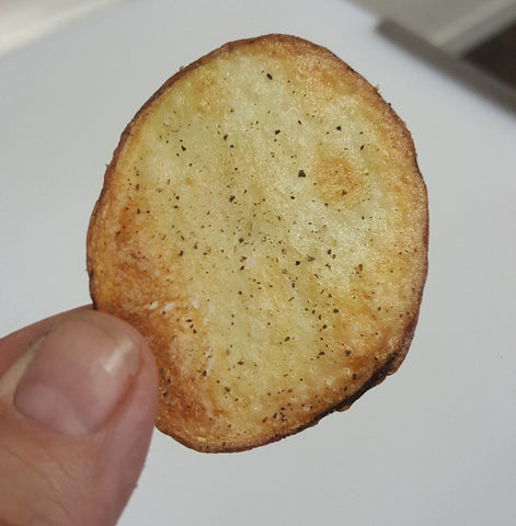 close up salt and pepper potato chip