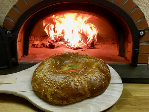 Three Kings Cake baked in a wood-fired brick oven