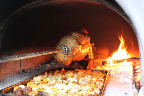 Rotisserie Chicken in a Wood-Fired Oven
