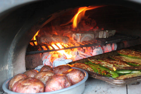 Wood-Fired Steak Potatoes and Zucchini