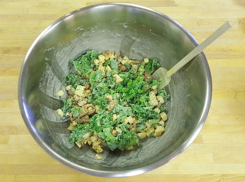sausage stuffing with kale and cream