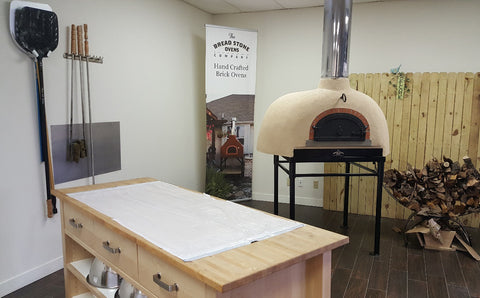 kitchen work space and wood fired oven